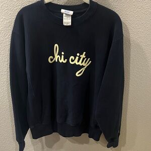 Champion Black Sweatshirt with Cream Text